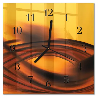 Produktbild von Tulup Glasuhr Wanduhr Küchenuhr Echt-Glas 30x30 cm Modern Dekorativ Geräuschlos Schwarzen Zeigern - Abstraktion