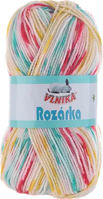 Produktbild von 100g Strickgarn Rozárka mehrfarbig Selbstmusternd Strick-Wolle Farbwahl