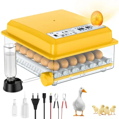 Image de Brutautomat - Incubateur numérique pour œufs - 16/36 œufs - Vérificateur d'œufs à LED - Retournement automatique - Contrôle de la température et de l'humidité - Noir