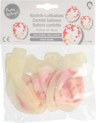 Produktbild von Luftballons Ø 29 cm mit Herz-Konfetti