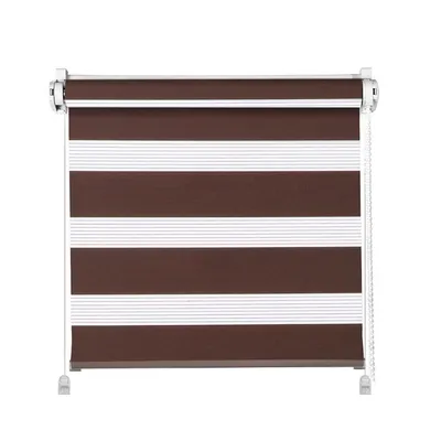 Produktbild von Klemmfix Click Doppelrollo 3 in 1 braun DUO Rollo Klemmträger Easyfix Klemmrollo BxH 65x215cm ohne Bohren