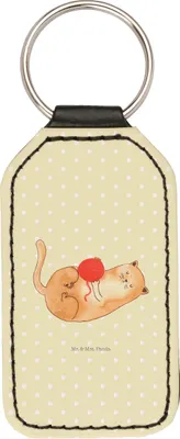 Produktbild von Mr. & Mrs. Panda schlüssel anhänger Katze Wolle - Gelb Pastell - Geschenk, Katzen, Schlüsselanhänger Mit Spruch, Putzig, für, Taschenanhänger, schlüsselbund, Cat, Spielen
