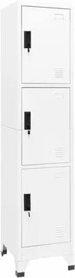 Produktbild von Spind Umkleidekabine Büroschrank Umkleiderschrank Metallschrank mit Schloss aus Stahl weiß 38 x 45 x 180 cm