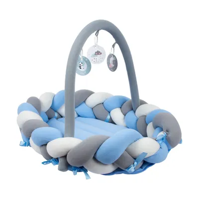Produktbild von Sevibaby Bettumrandung Baby 3-in-1 Geflochten Blau 521-1