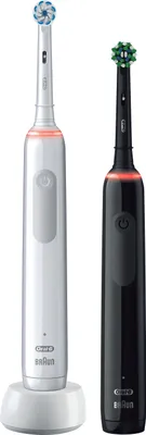 Produktbild von Oral-B Pro 3 3900, Erwachsener, Rotierende Zahnbürste, Tägliche Pflege, Sensibel, Whitening, Schwarz, Weiß, 2 min, Schwarz, Weiß