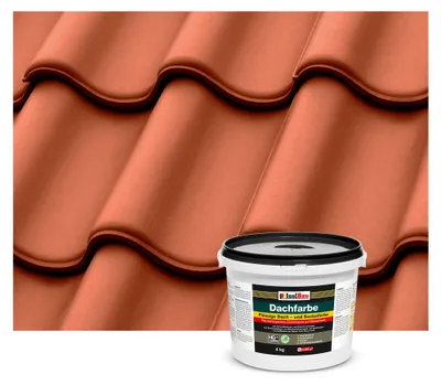 Isolbau Dachfarbe Ziegelrot 4 kg Sockelfarbe Dachlack Fassadenfarbe wasserdicht