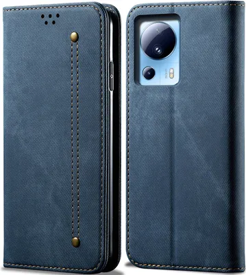 Produktbild von Xiaomi 13 Lite Hülle, Leder Brieftasche Flip Bookstyle Schutzhülle mit Standfunktion für Xiaomi 13 Lite Blau