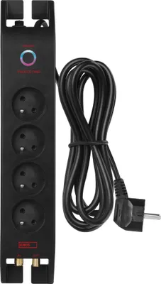 EMOS Přepěťová ochrana 1800J – 4 zásuvky, 2m, černá, P54022