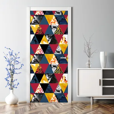 Produktbild von Dekorative Türposter selbstklebend Klebefolie Wandaufkleber Türaufkleber Abstrakte Dreiecke 85 x 200 cm