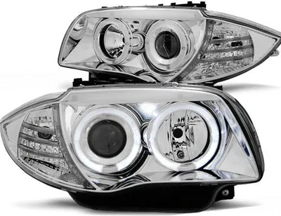Immagine prodotto di Fari Angel Eyes compatibili con BMW Serie 1 E81, E82, E87, E88, anni di produzione 2004-2011, cromati