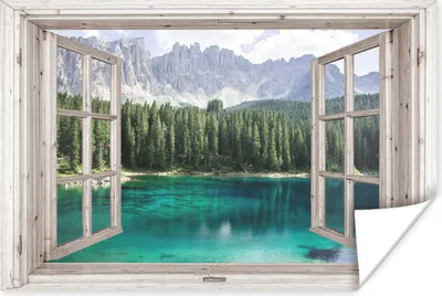 Produktbild von MuchoWow® Poster Aussicht - Berg - Wasser 120x80 cm - Bilder