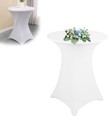 Obrázok produktu pre Pružné obrusy 76 x 110 cm v bielej farbe pre oslavy a reštaurácie.