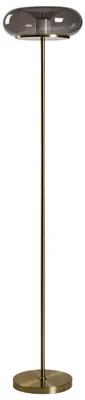 Produktbild von BELIANI LED Stehlampe Grau Glasschirm Metallsockel Oval mit Dimmfunktion Dimmbar Modernes Design Retro Stil Stehleuchte Wohnzimmer Schlafzimmer