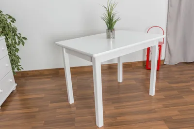 Produktbild von Küchentisch 70x100 cm Kiefer massiv, Farbe: Weiß