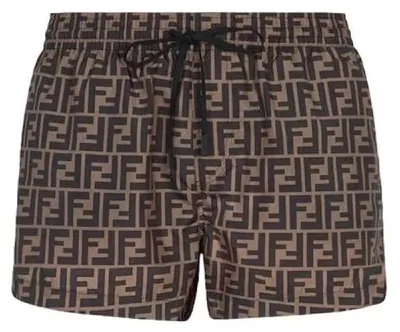 Produktbild von Fendi Herren Badehose Braun FXB077A79FF13IZ schnelltrocknend mit Kordelzug