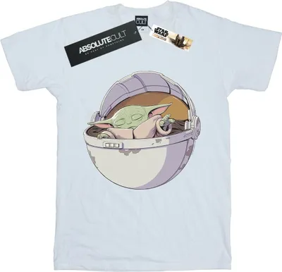 Image de T-shirt Star Wars « The Mandalorian Sleeping Child » pour femme BI45728 (5XL) (blanc)