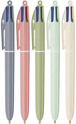 Zdjęcie produktu dla Bic 303301 BIC – długopis z mechanizmem ciśnieniowym, 4 kolory z serii Mineral Tones, opakowanie 12 sztuk