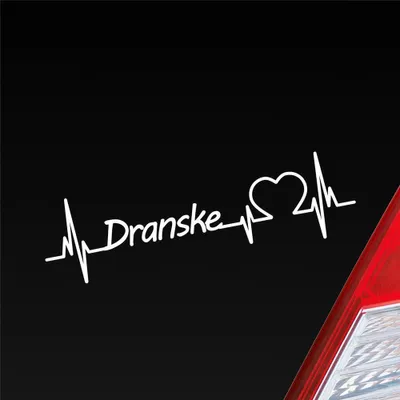 Produktbild von Auto Aufkleber Dranske Herz Puls Stadt City Liebe Love Herzschlag Heimat 19x6 cm Weiss Matt Sticker Heckscheibenaufkleber