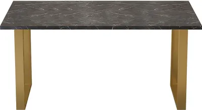 Produktbild von Esstisch Orion in Schwarz/Gold 160 cm - Kufengestell