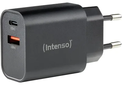 Produktbild von Intenso Power Adapter 1x USB-A/1x USB-C 30W Black