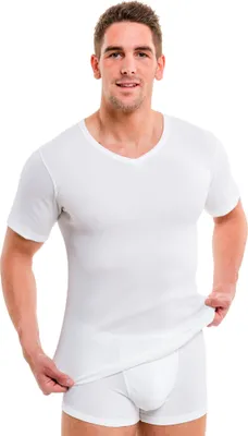 Herren kurzarm Business Unterhemd weiß