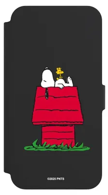Produktbild von NIVOCASE Klapphülle für Apple iPhone 13 Pro Max  Handyhülle aus Kunst Leder NIVOflip schwarz Hund Peanuts Snoopy