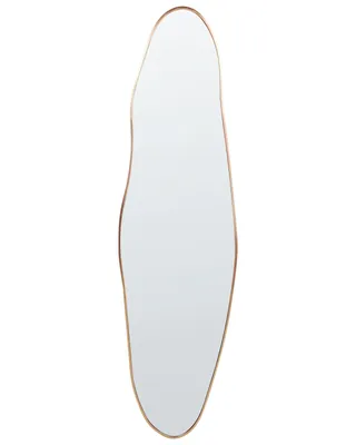 Zdjęcie produktu dla BELIANI Lustro ścienne złote metalowe 41 x 162 cm aluminium nieregularny kształt malowane z haczykami styl nowoczesny