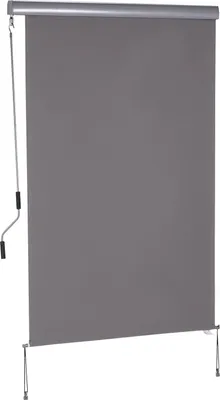 Produktbild von Senkrechtmarkise Balkonmarkise Vertikalmarkise Windschutz Seitenrollo Sichtschutz Mit Handkurbel Polyesterstoff+Aluminium Grau 120 X 200 Cm