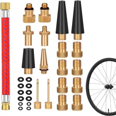 Imagen del producto de Kit de adaptadores Pompadapter con manguera: para inflar balones, cámaras de aire y tiendas de campaña