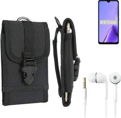Produktbild von K-S-Trade Holster Schutz Hülle kompatibel mit Cubot Note 7 Gürteltasche Handy Hülle Tasche outdoor Seitentasche schwarz 1x + Kopfhörer