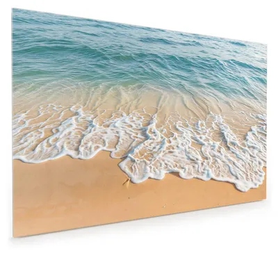 Produktbild von Küchenrückwand Spritzschutz Glas mit Motiv Wellen am Strand 40 x 40 cm