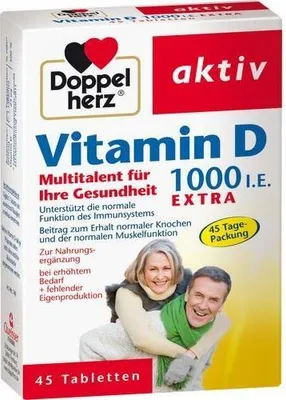 Produktbild von DOPPELHERZ Vitamin D3 1000 I.E. EXTRA Tabletten 45St PZN 10556885
