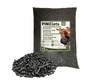 Produktbild von PINI Sonnenblumenschalen Pellets 15 kg Einstreupellets Einstreu