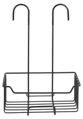 Produktbild von Duschablage Duschkorb Duschregal - Zum Einhängen an der Thermostatarmatur - Edelstahl - Mattschwarz - 25 x 36 x 14 cm - Für Dusche und Badezimmer