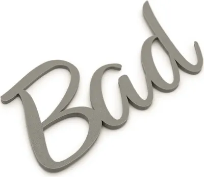 Produktbild von Zwayve Bad Türschild Badezimmer 3D Schriftzüge Gästetoilette Toilettenschild Klo Selbstklebend Grau