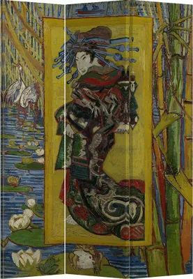 Immagine prodotto di Divisorio per la stanza di Asianliving Divisorio per la stanza di parete spagnola Divisorio per la stanza divisorio per la privacy Schermo giapponese orientale cinese L120xH180cm Tela stampata su due lati Asiatico