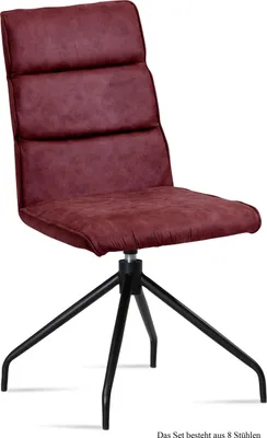 Produktbild von Esszimmerstuhl drehbar (8er-Set) Domini 47x92x60 Schwarz/Marsala