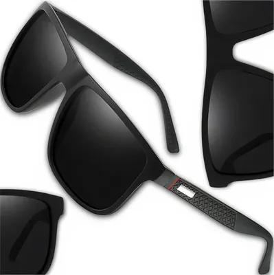 Image de Lunettes polarisantes classiques en noir, unies, style vintage