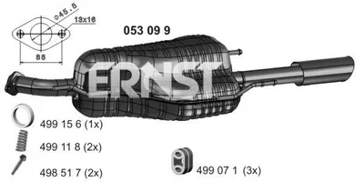 Produktbild von ERNST 053099 Endschalldämpfer für OPEL ASTRA G Cabriolet (F67) Auspuff
