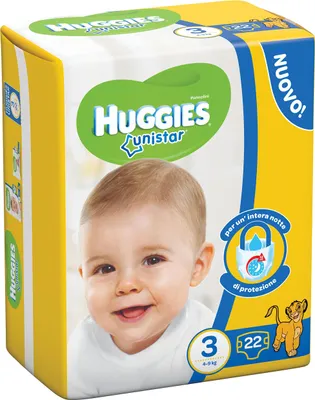Produktbild von Huggies Unistar, Größe 3 (4 – 9 kg), 22 Windeln