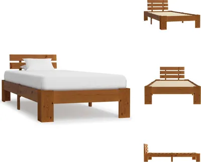 Produktbild von vidaXL Massivholzbett Honigbraun Kiefer 90x200 cm -  Betten & Bettgestelle