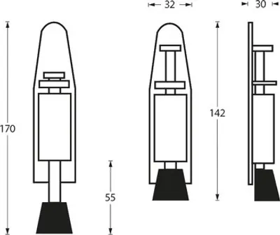 Image de Arrêt de porte inox brossé 142 mm