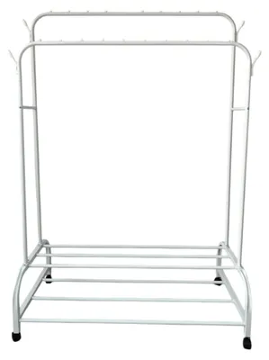Produktbild von Lendo Online Kleiderständer 110x55x165 cm Weiß mit Rollen