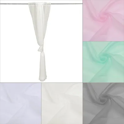 Imagen del producto de Cortina de voile translúcida, 140x213 cm, para ventanas, ideal para exteriores, balcones y dormitorios. Color: gris