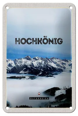 Produktbild von Blechschild Reise 12x18cm Ausblick auf Hochkönig Berge Winter Schild