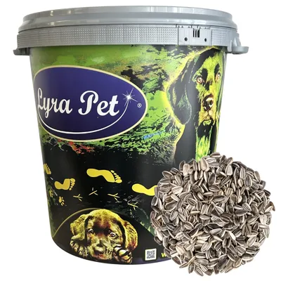 Produktbild von 10 kg Lyra Pet® Sonnenblumenkerne gestreift HK Bulgarien in 30 L Tonne