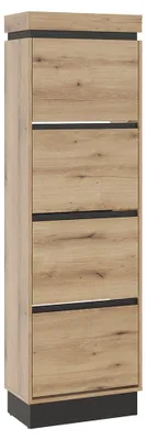 Produktbild von Flur Schuhschrank mit 53 cm Breite in Eiche und Dunkelgrau, 4 Klappen - COLCHESTER-129