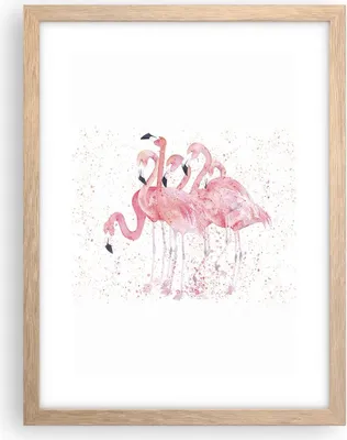 Produktbild von Gerahmtes Poster - Rahmen in heller Eiche - Flamingo Vogel Wasser - 30x40 cm - Wand Bild - Wanddeko - Wandbilder - Wandposter - Bilderrahmen - Bilder - Kunstdruck - Wandbild - P2NPA30x40-3899