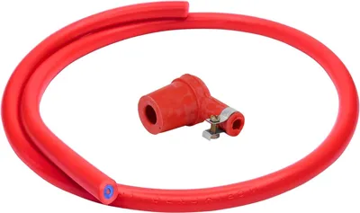 Image de câble de bougie rouge, 7 mm, longueur 1 m + connecteur de bougie d'allumage. Câble de bougie, cuivre