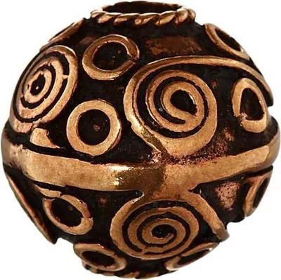 Produktbild von Große Perle Spirals Mittelalter Bronze Lockenperle 6378